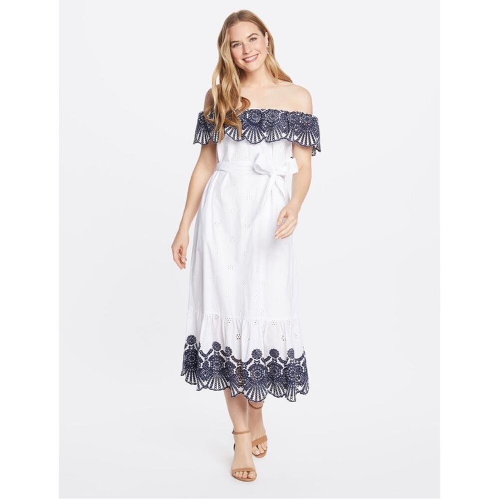 Draper James Off Shoulder Eyelet Dress